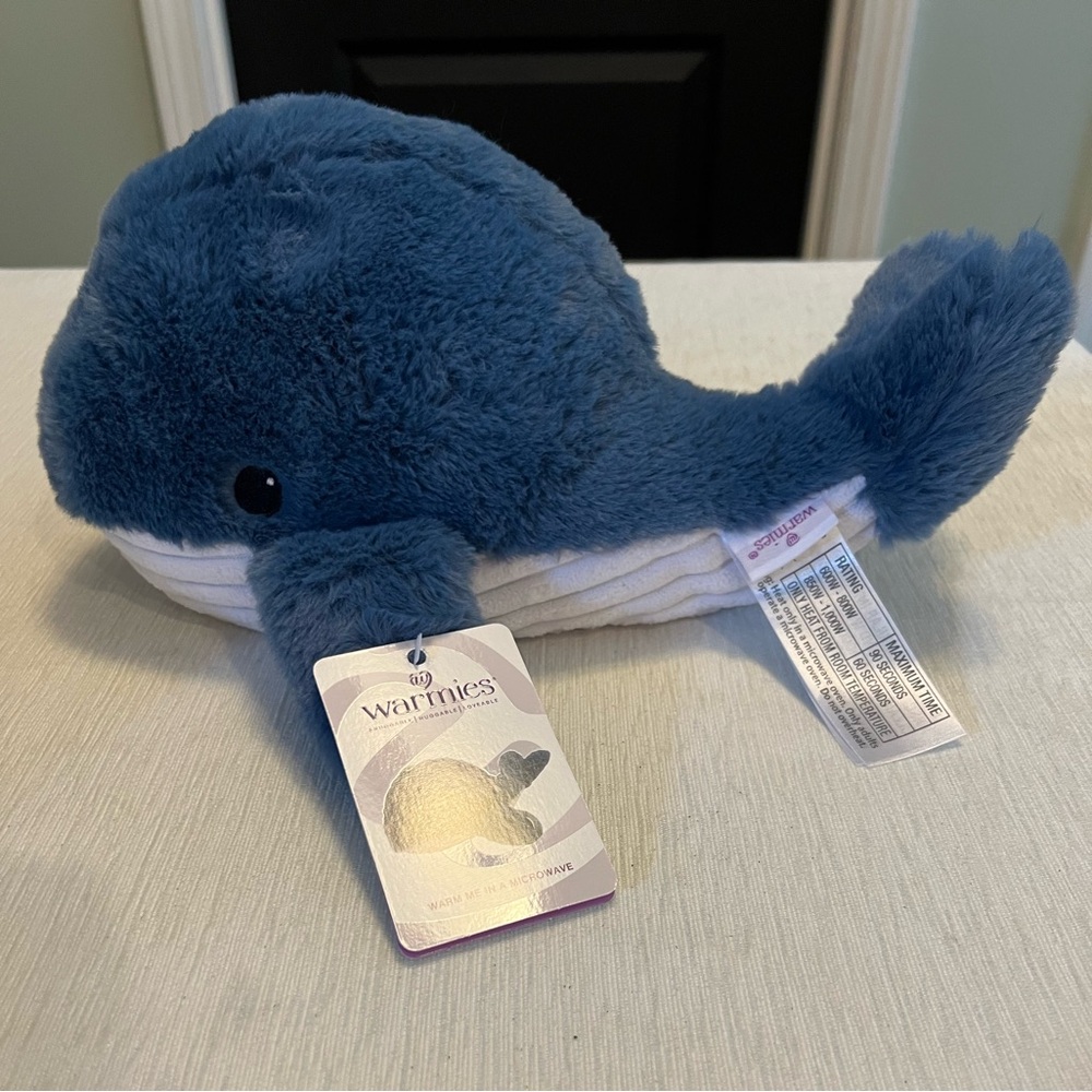NWT Warmies Blue Whale Heat Cool Weighted Plush Lavender Full Size